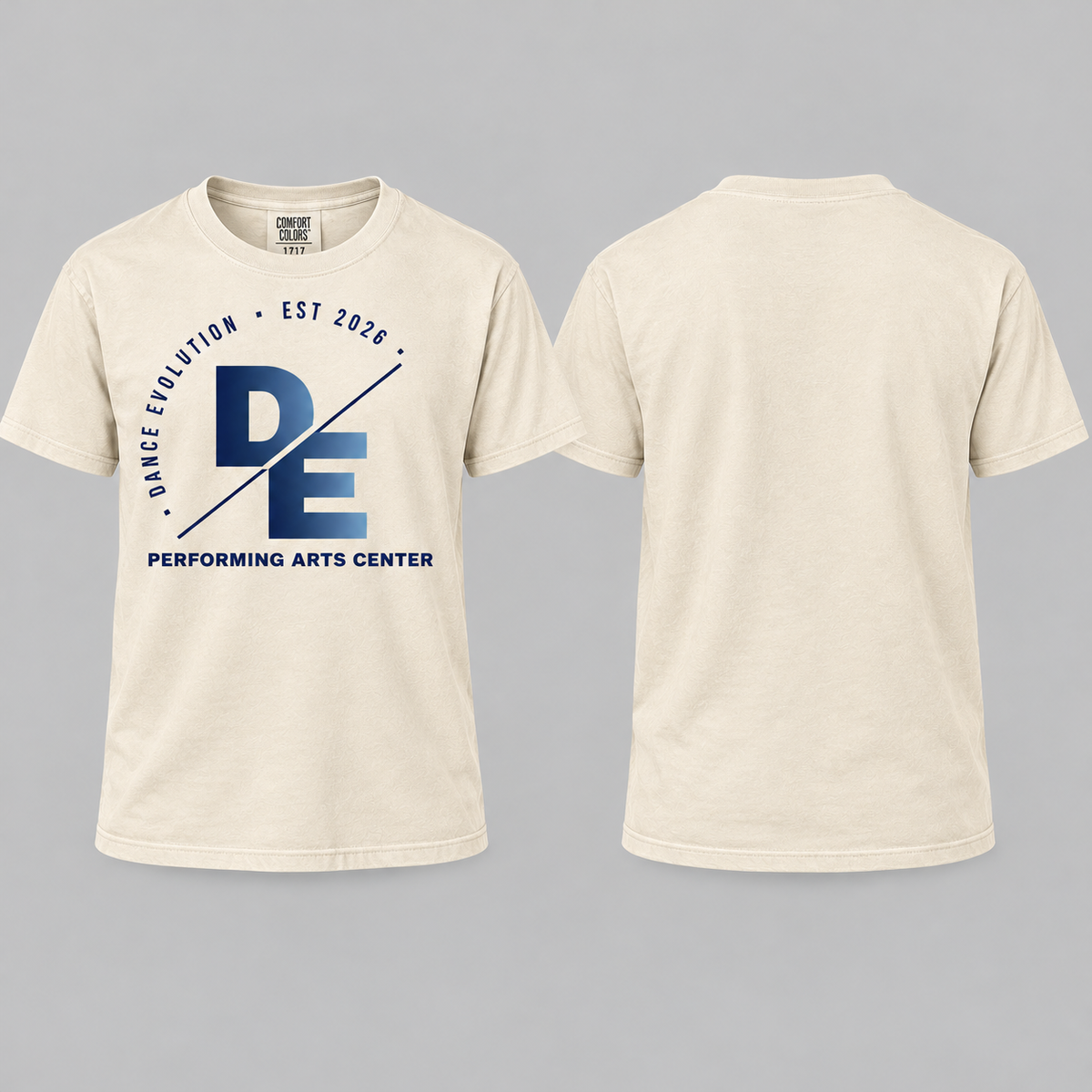 Dance Evolution ivory Comfort Colors 1717 tee front and back