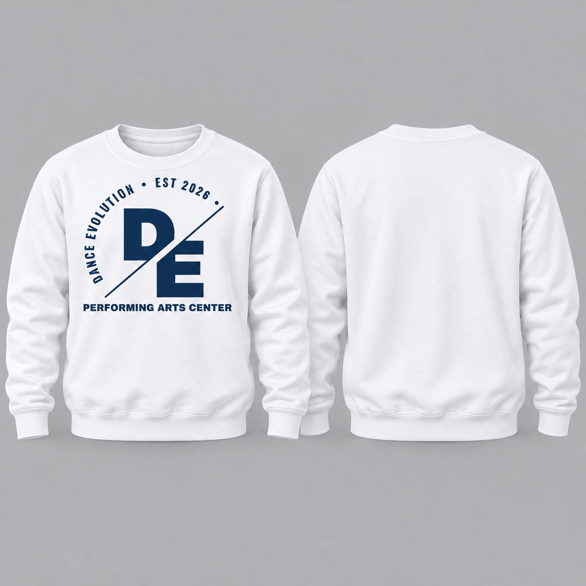 DE The Original Crewneck white front and blank back
